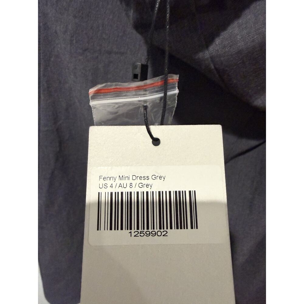 NWT Princess Polly Fenny Mini Halter Dress Button Up Gray Size 4 Chic Sleeveless - Picture 7 of 10